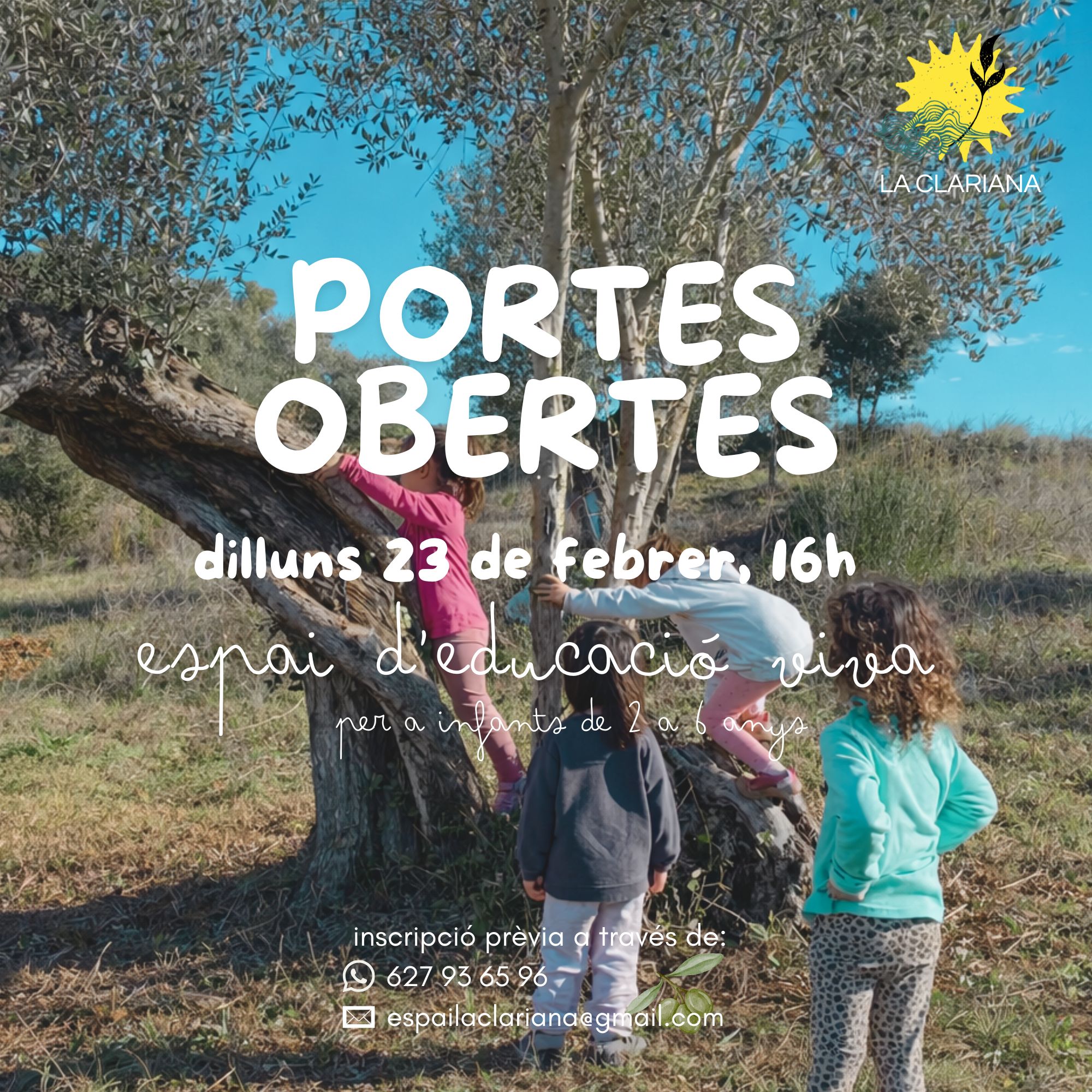 Us convidem a les Portes Obertes de La Clariana: Una Finestra cap a l’Educació Viva i Lliure – 23 de febrer de 2026 a les 16:00h
